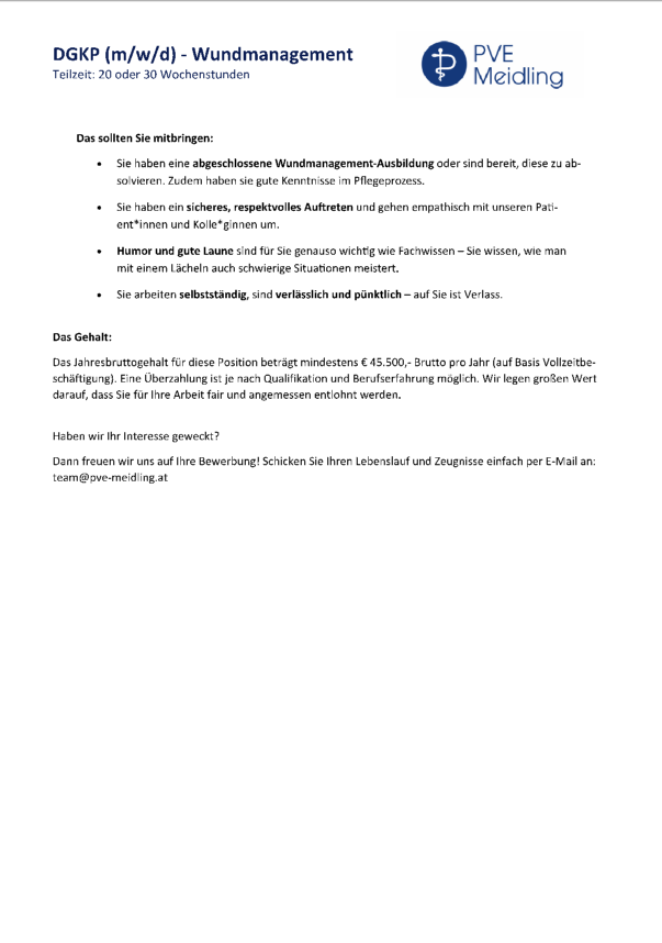 DGKP (m:w:d) – Wundmanagement 20h:30h Seite 2